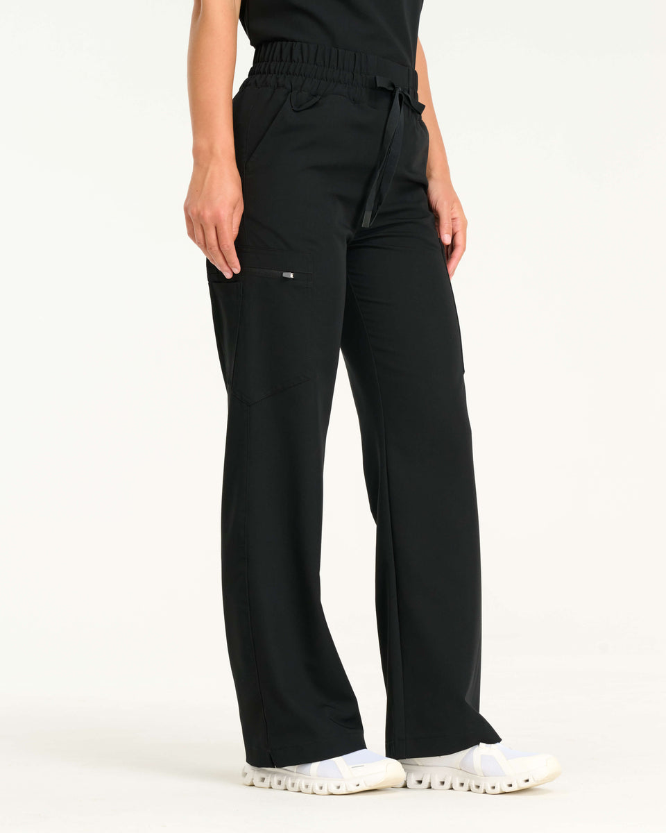Aspire Wide Leg Scrub Pants - Black – Airmed Scrubs