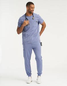 Essential Crewneck Scrub Top - Nova Blue