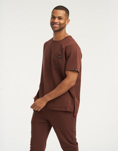 Essential Crewneck Scrub Top - Cocoa