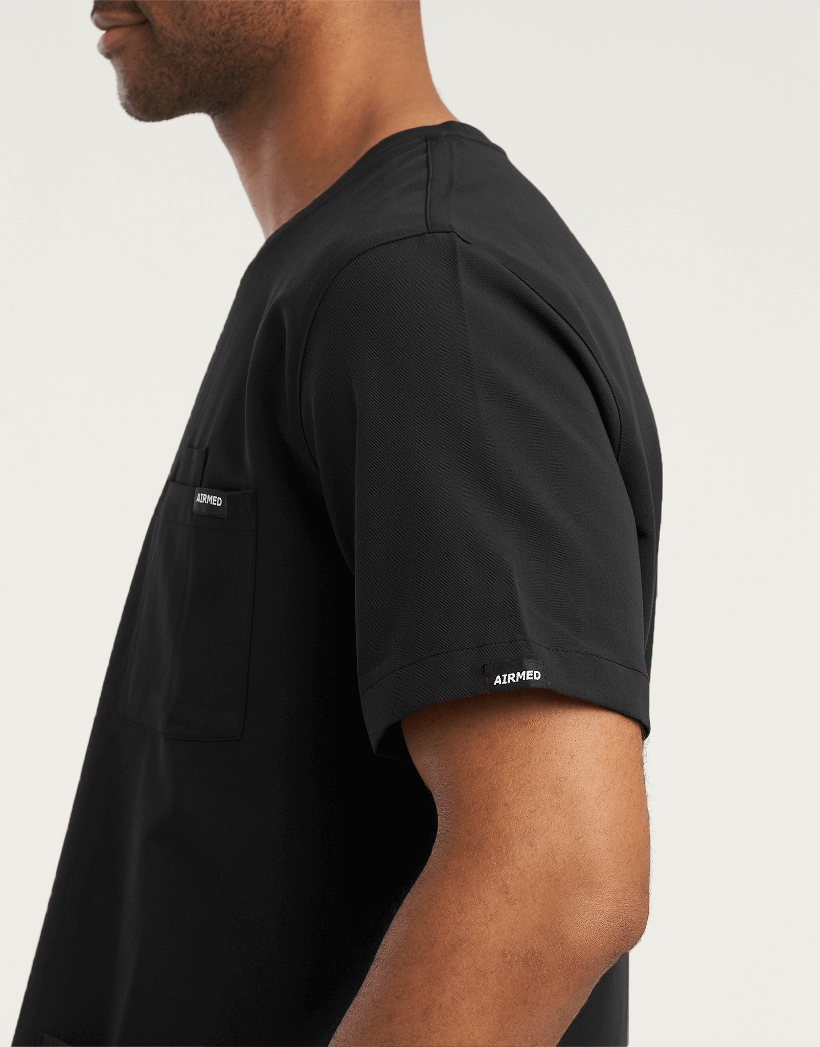 Essential Crewneck Scrub Top - Black