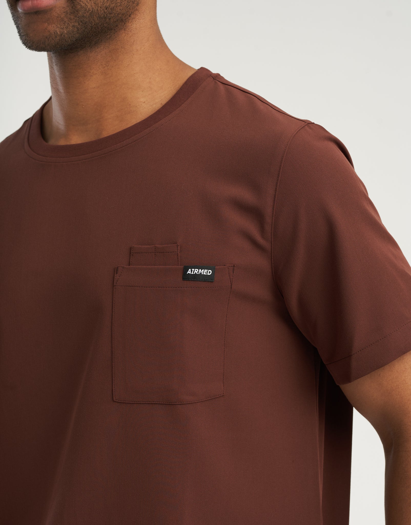 Essential Crewneck Scrub Top - Cocoa