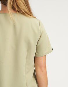 Essential One Pocket V Neck Scrub Top - Matcha