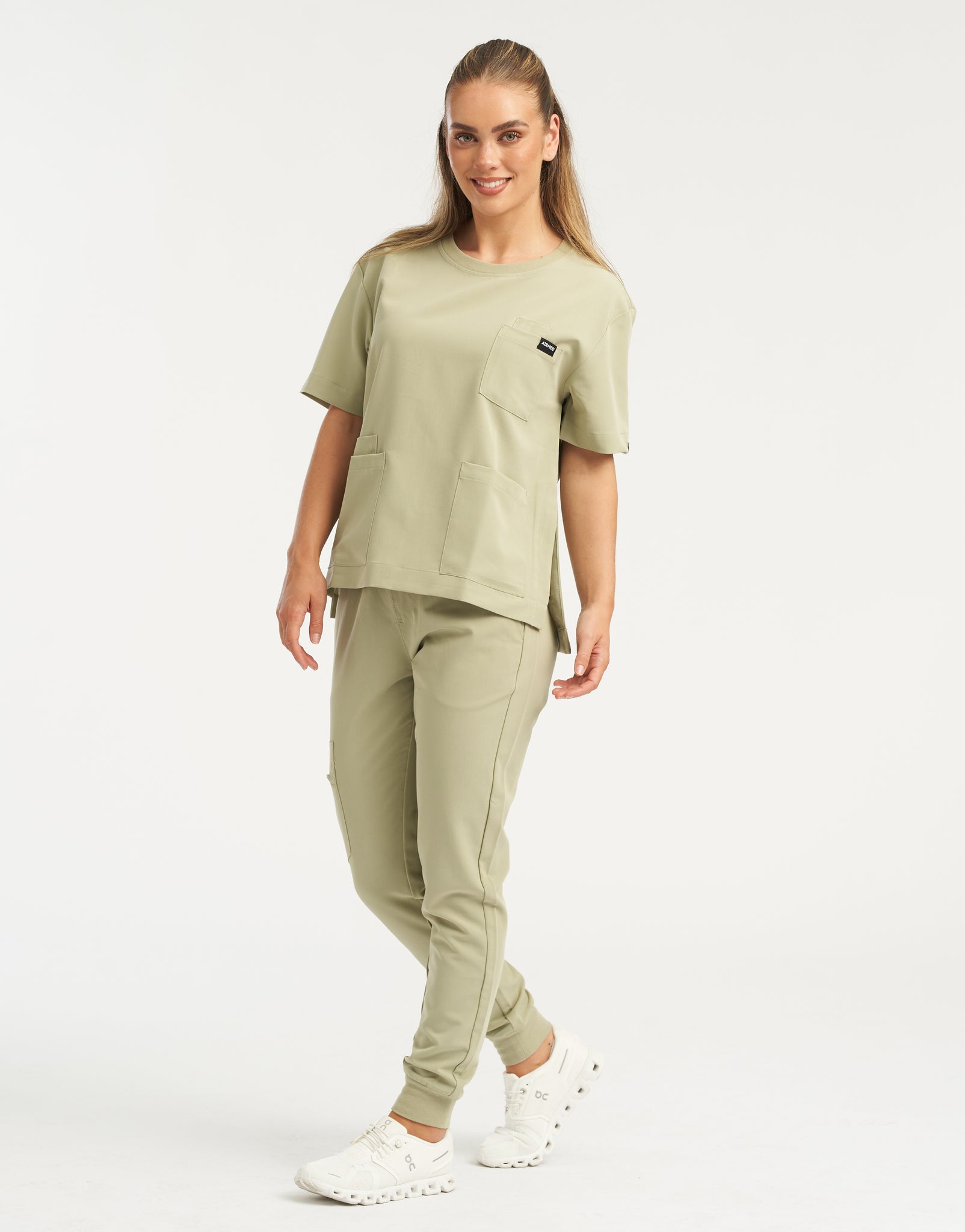 Essential Crewneck Scrub Top - Matcha