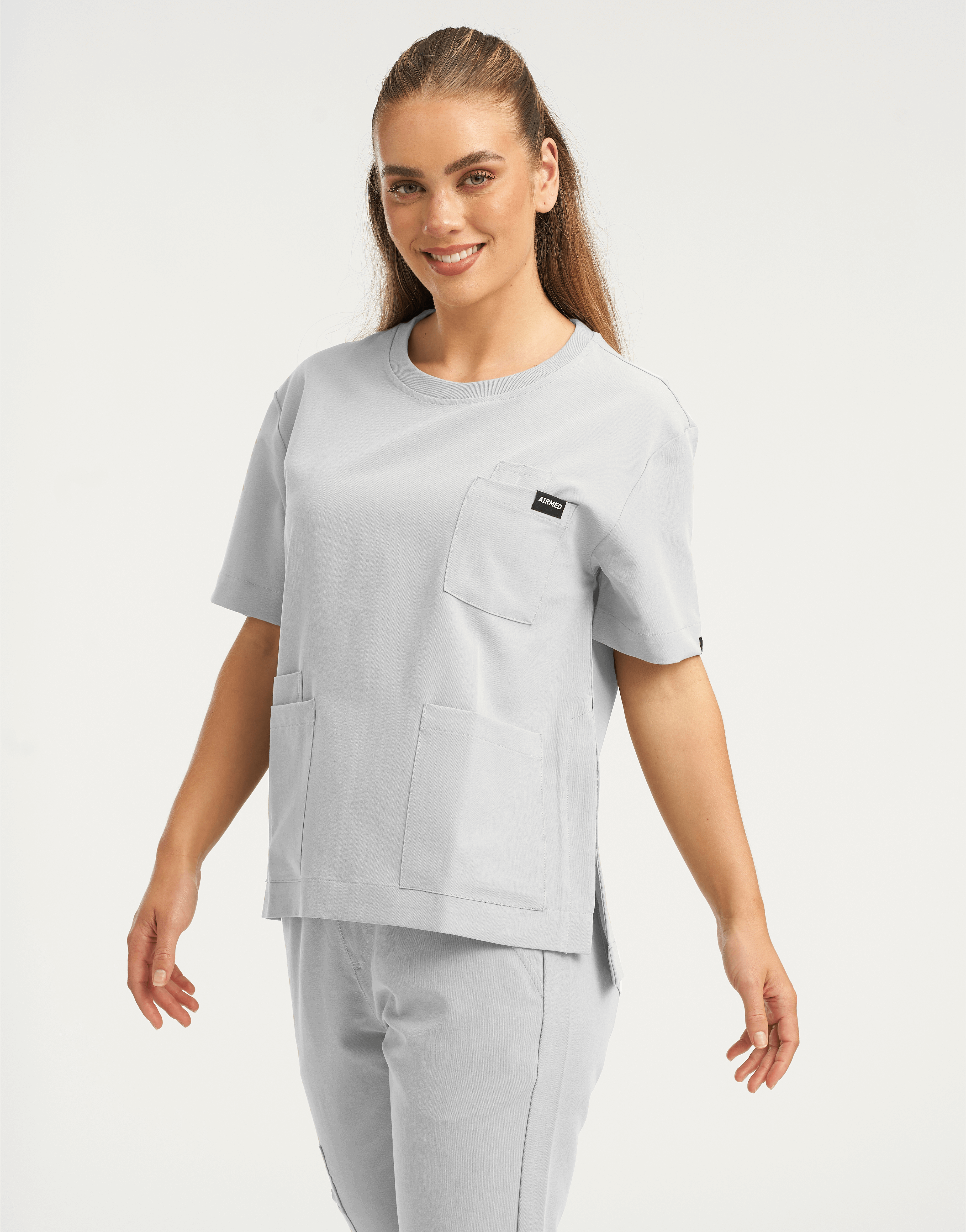 Essential Crewneck Scrub Top - Tail Light