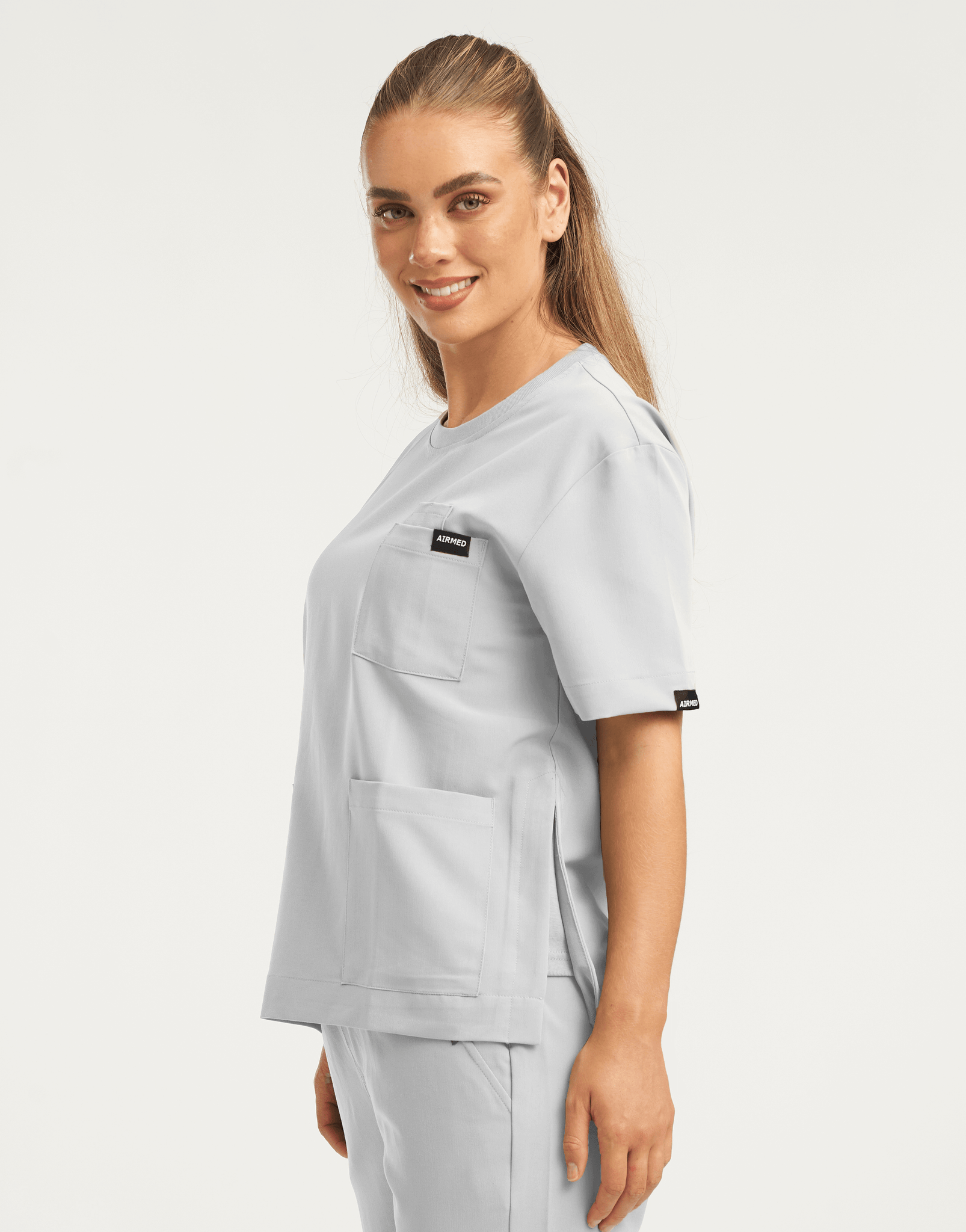 Essential Crewneck Scrub Top - Tail Light