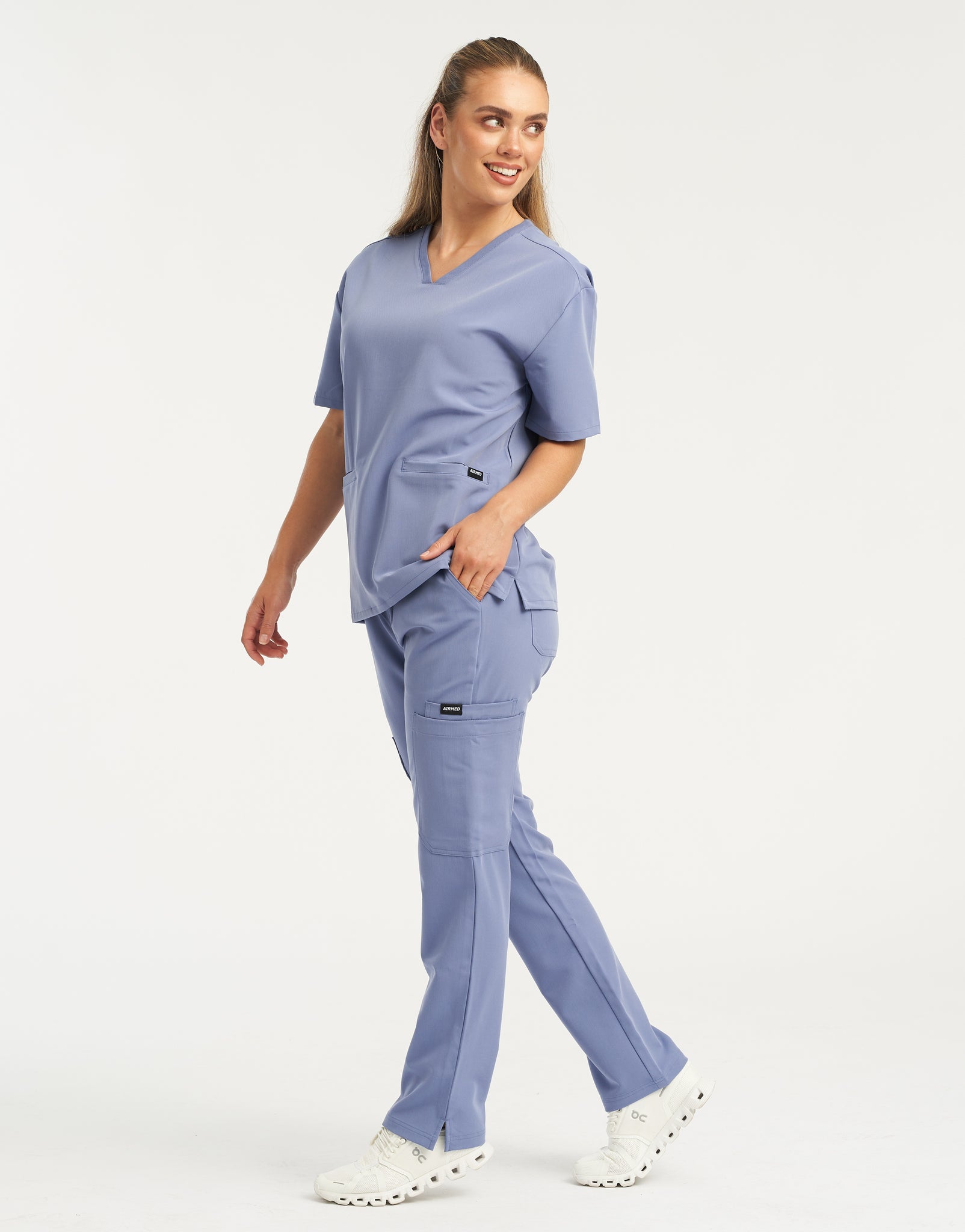 Essential Multi-Pocket Scrub Pants - Nova Blue