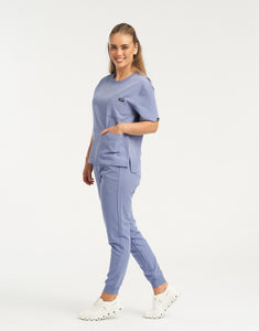 Essential Crewneck Scrub Top - Nova Blue