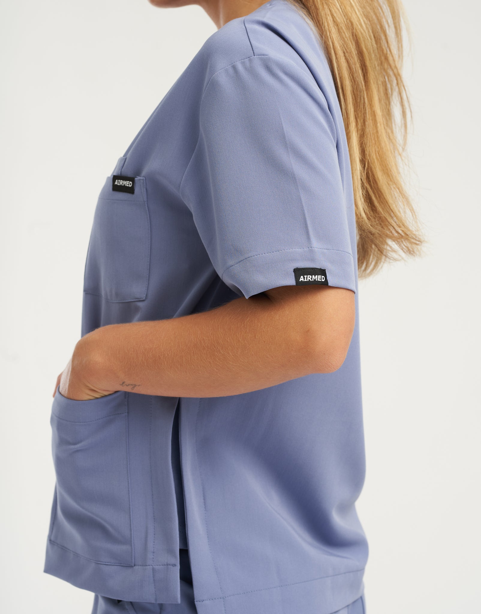 Essential Crewneck Scrub Top - Nova Blue