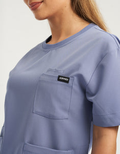 Essential Crewneck Scrub Top - Nova Blue