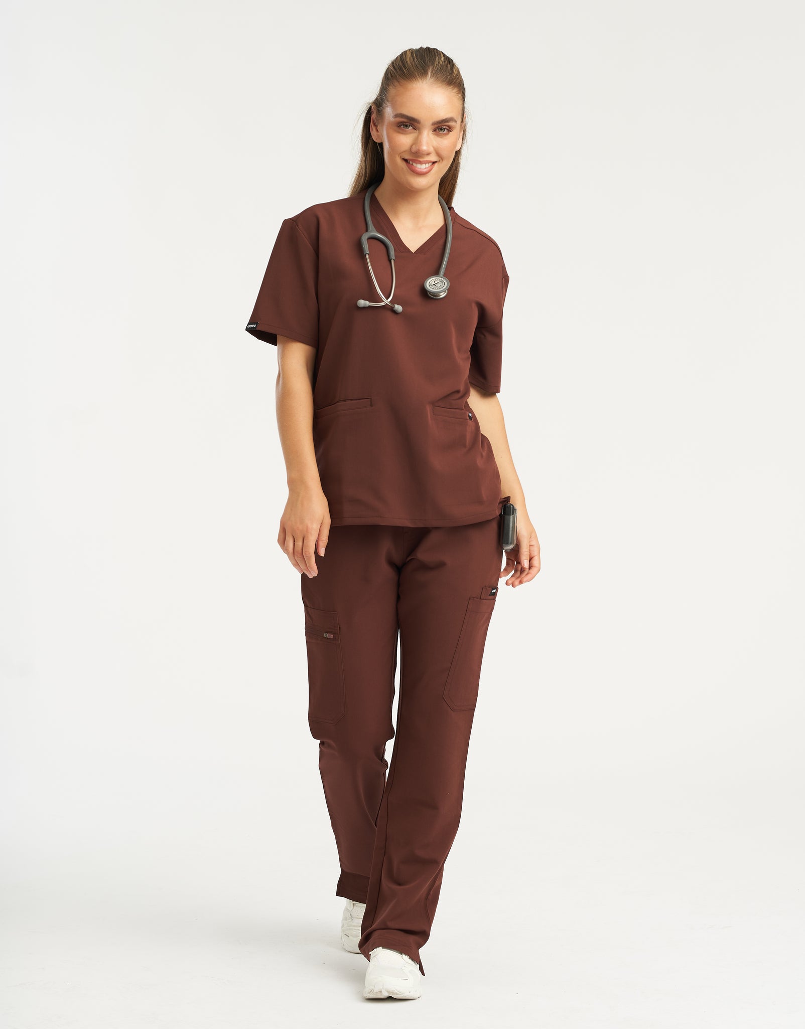 Essential Multi-Pocket Scrub Pants - Cocoa