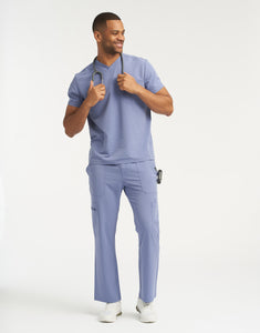 Essential V Neck Scrub Top - Nova Blue