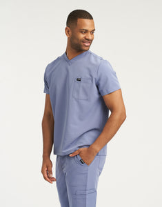 Essential V Neck Scrub Top - Nova Blue