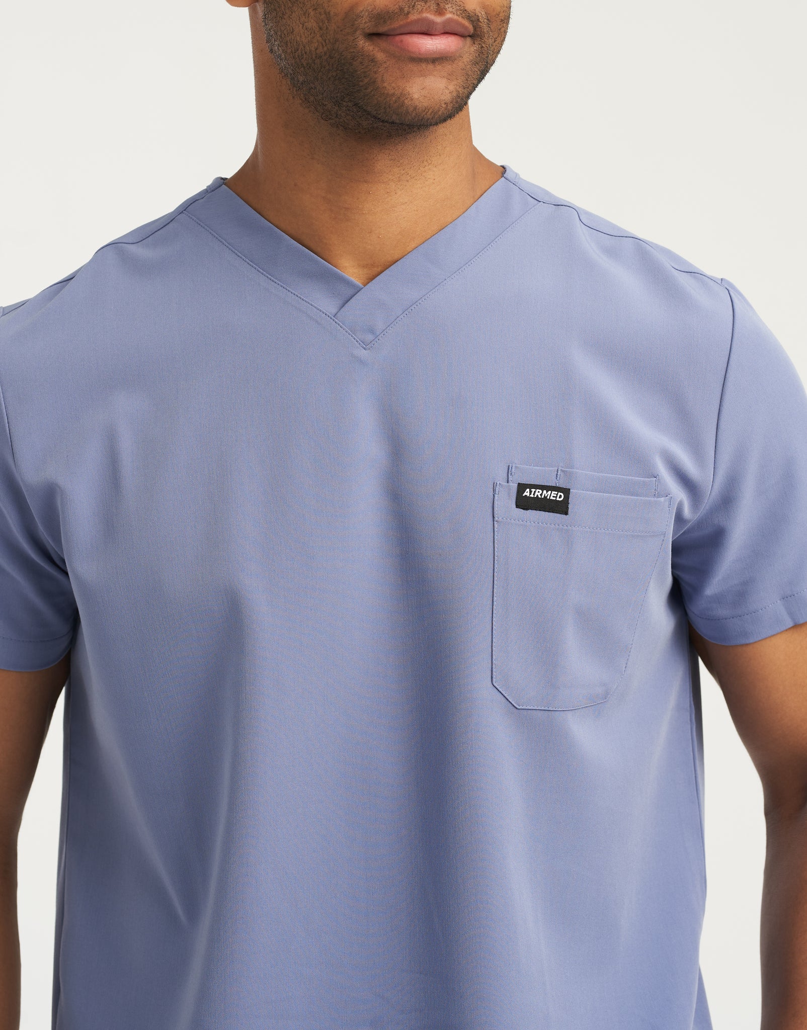 Essential V Neck Scrub Top - Nova Blue