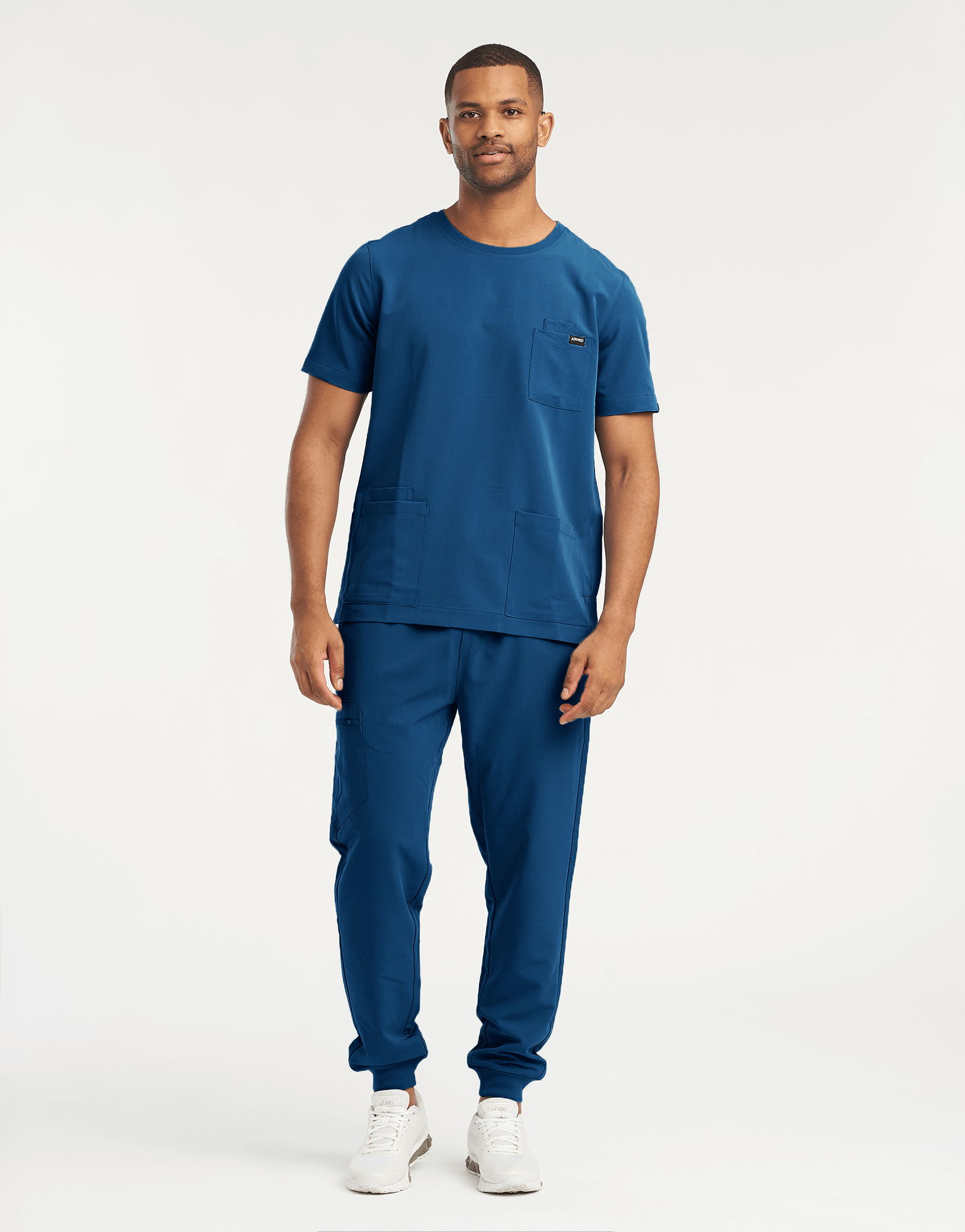 Essential Crewneck Scrub Top - Gibraltar Blue