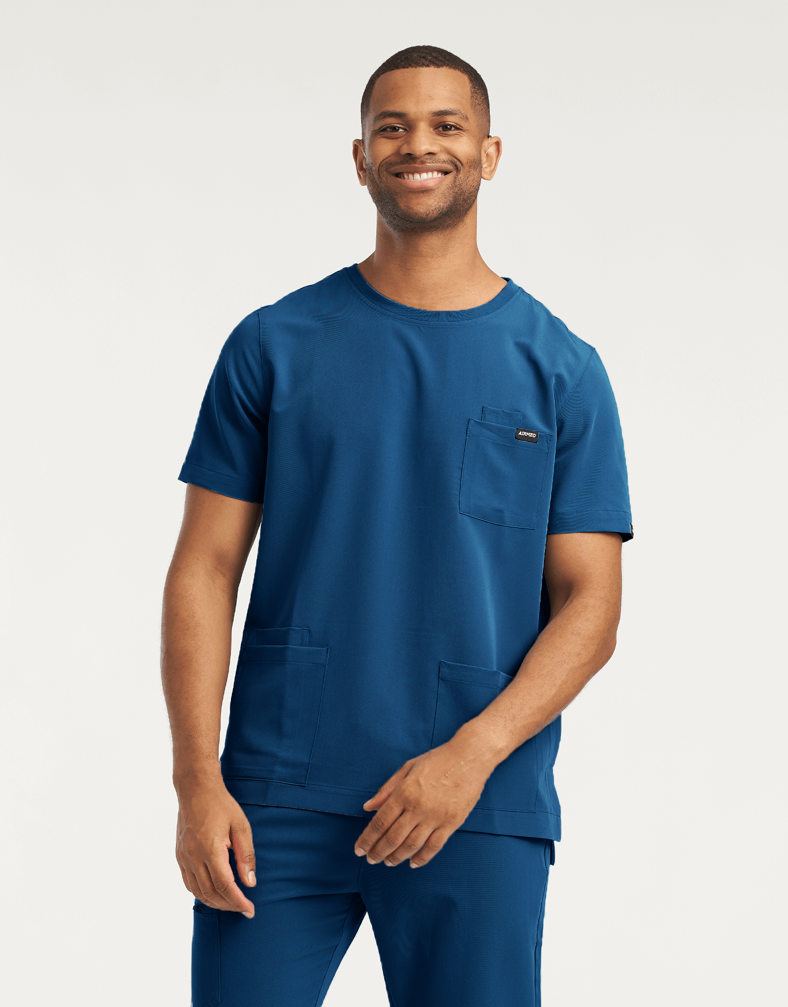 Essential Crewneck Scrub Top - Gibraltar Blue