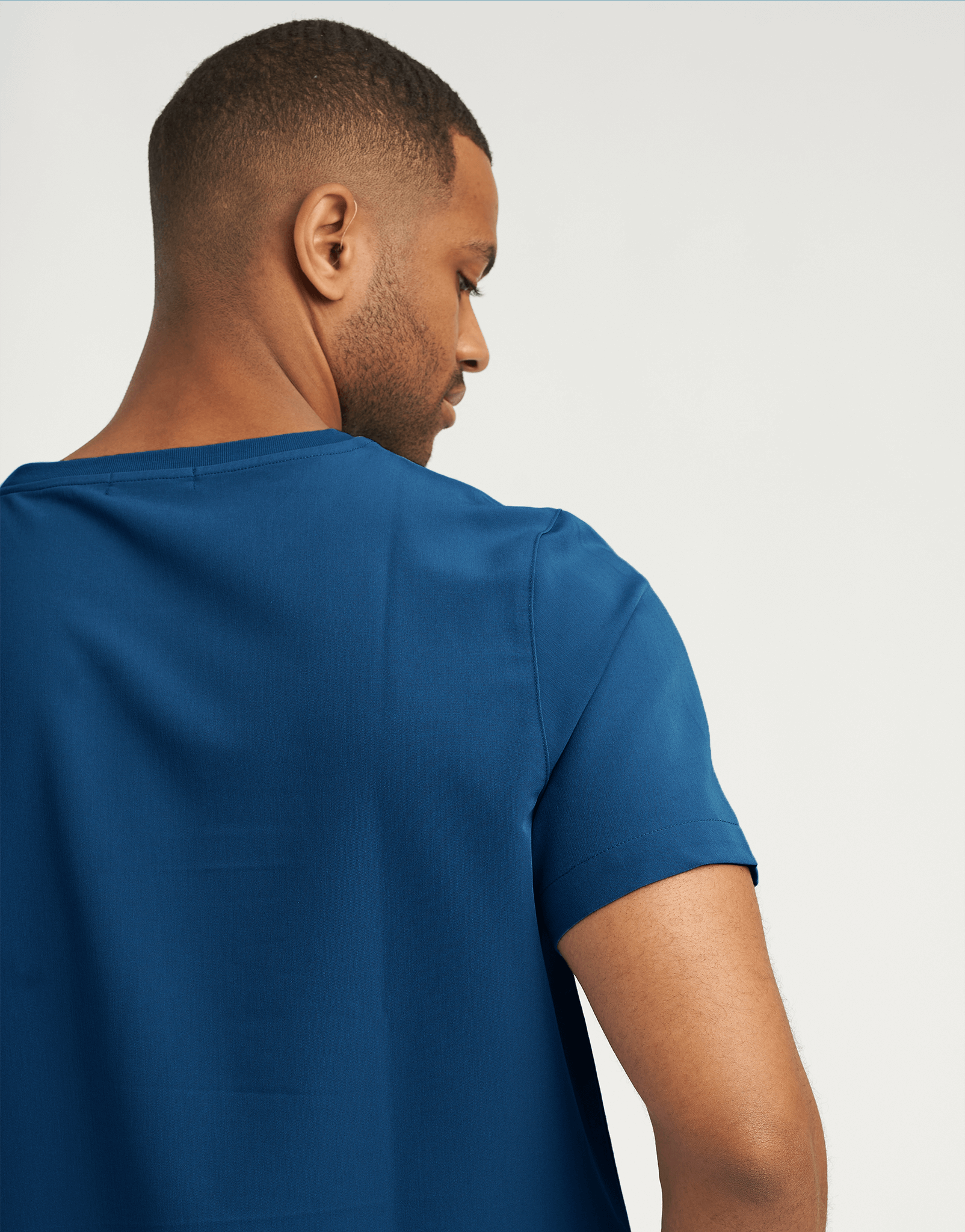 Essential Crewneck Scrub Top - Gibraltar Blue