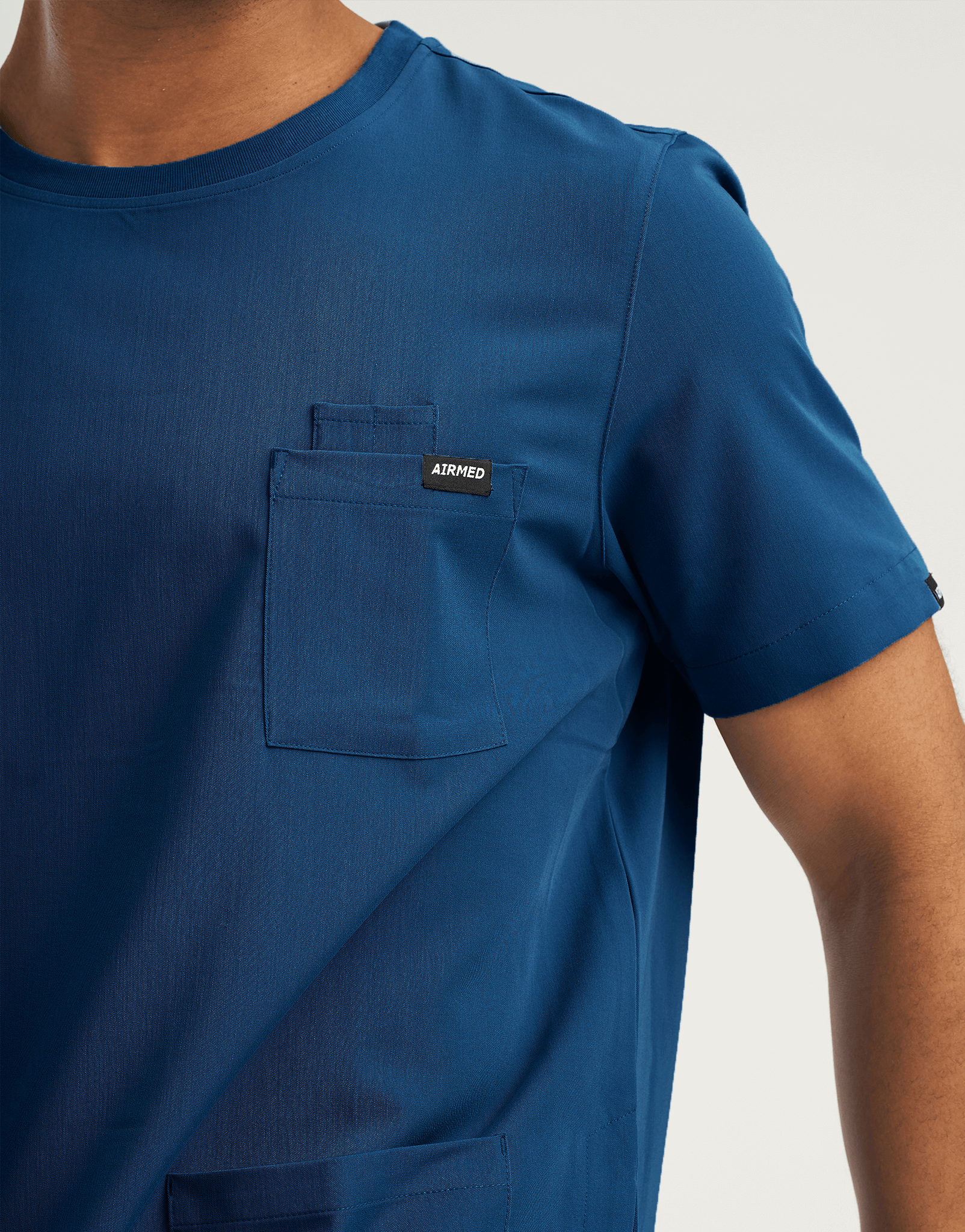 Essential Crewneck Scrub Top - Gibraltar Blue