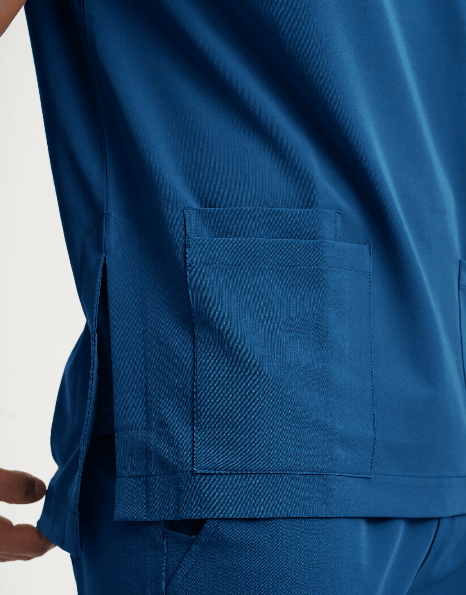 Essential Crewneck Scrub Top - Gibraltar Blue