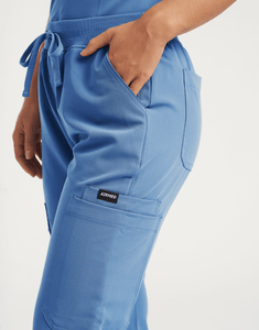 Essential Multi-Pocket Scrub Pants - Ceil Blue