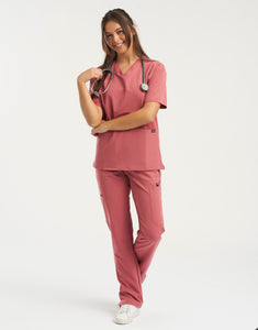 Essential Multi-Pocket Scrub Pants - Mauvewood