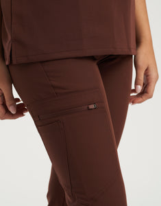 Essential Flare Scrub Pants - Cocoa