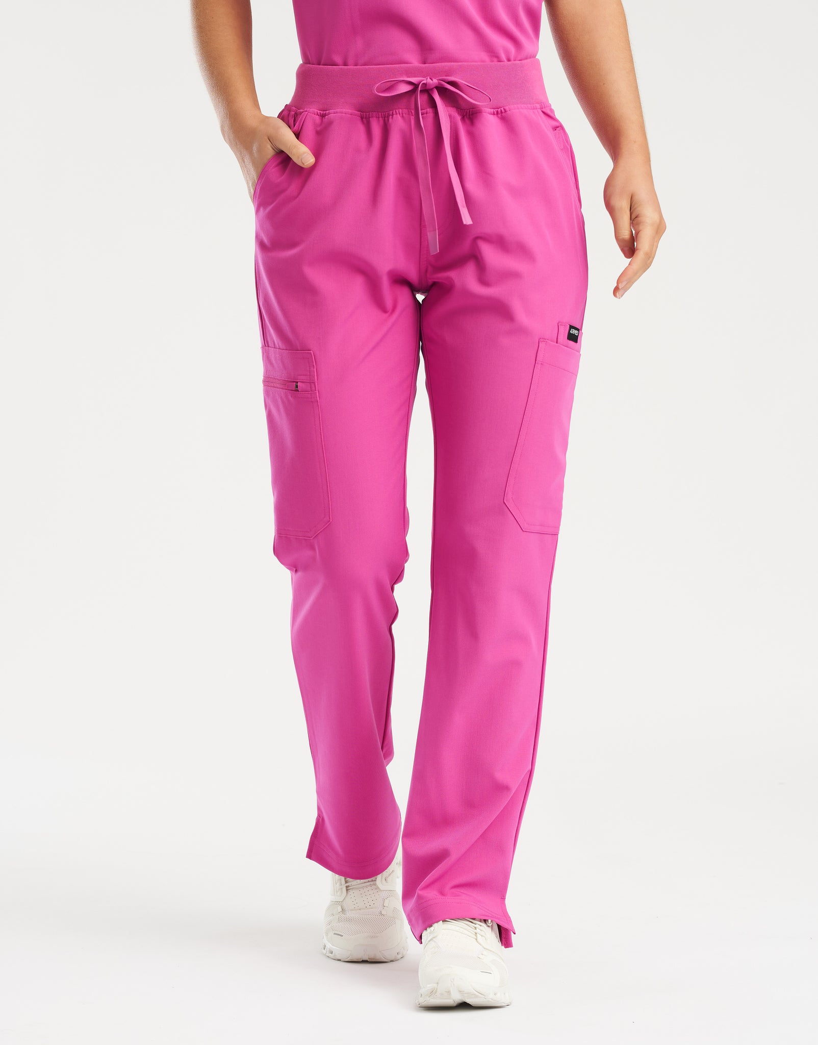 Essential Multi-Pocket Scrub Pants - Just Pink