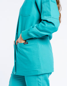 Scrub Jacket Button Up - Sydney Teal