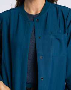 Scrub Jacket Button Up - Gibraltar Blue