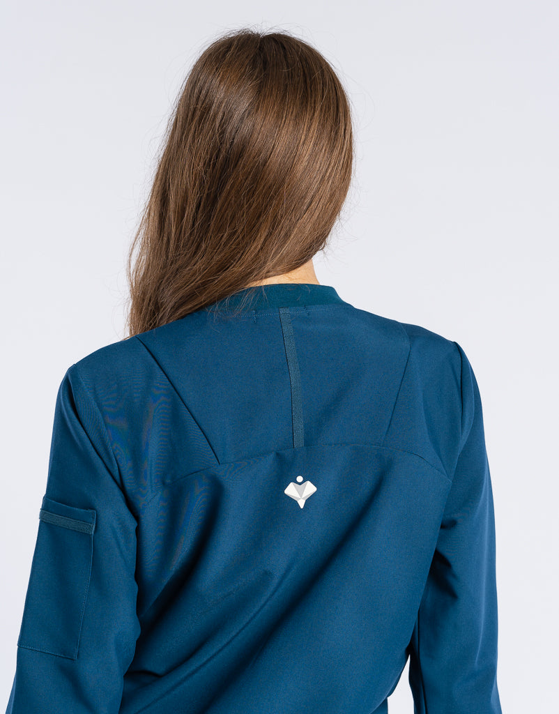 Scrub Jacket Button Up - Gibraltar Blue