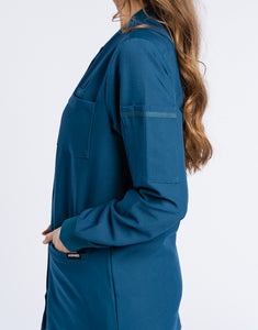 Scrub Jacket Button Up - Gibraltar Blue