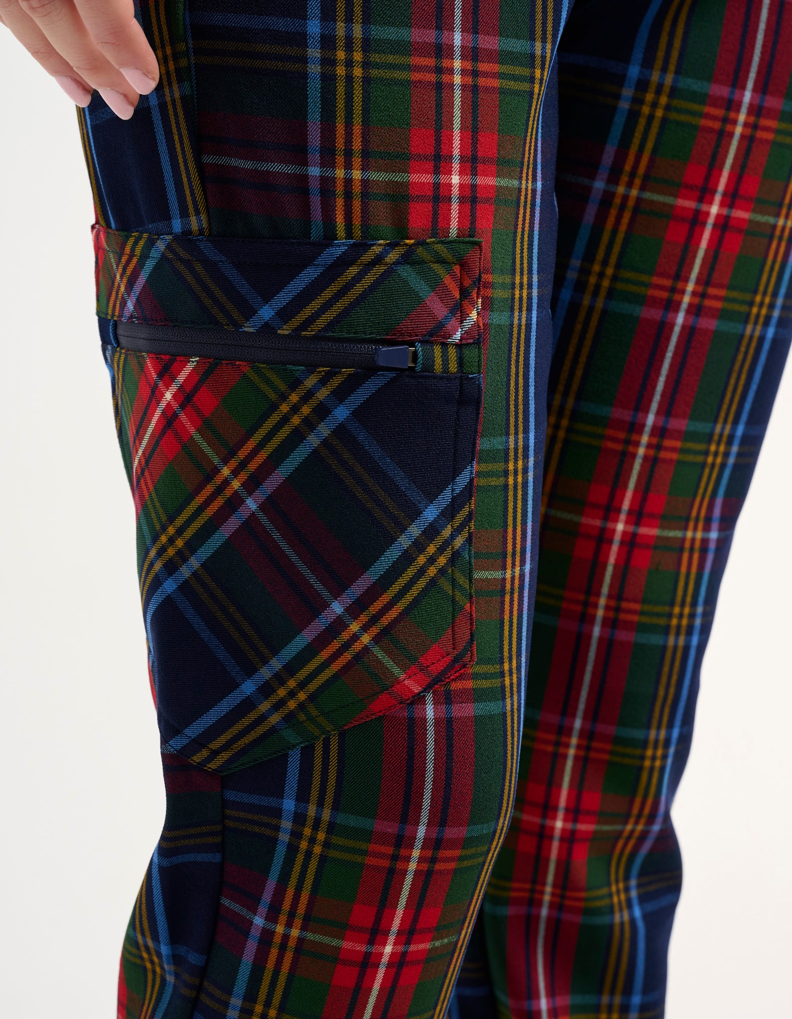 Essential Jogger Scrub Pants - Christmas Blue Tartan