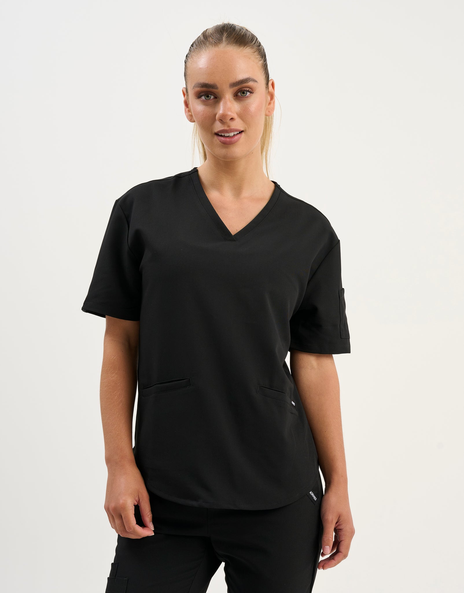 Aspire V Neck Scrub Top - Black