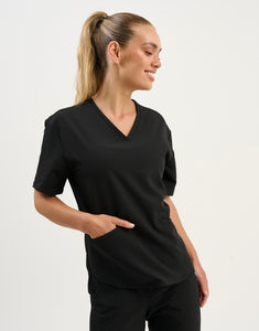 Aspire V Neck Scrub Top - Black