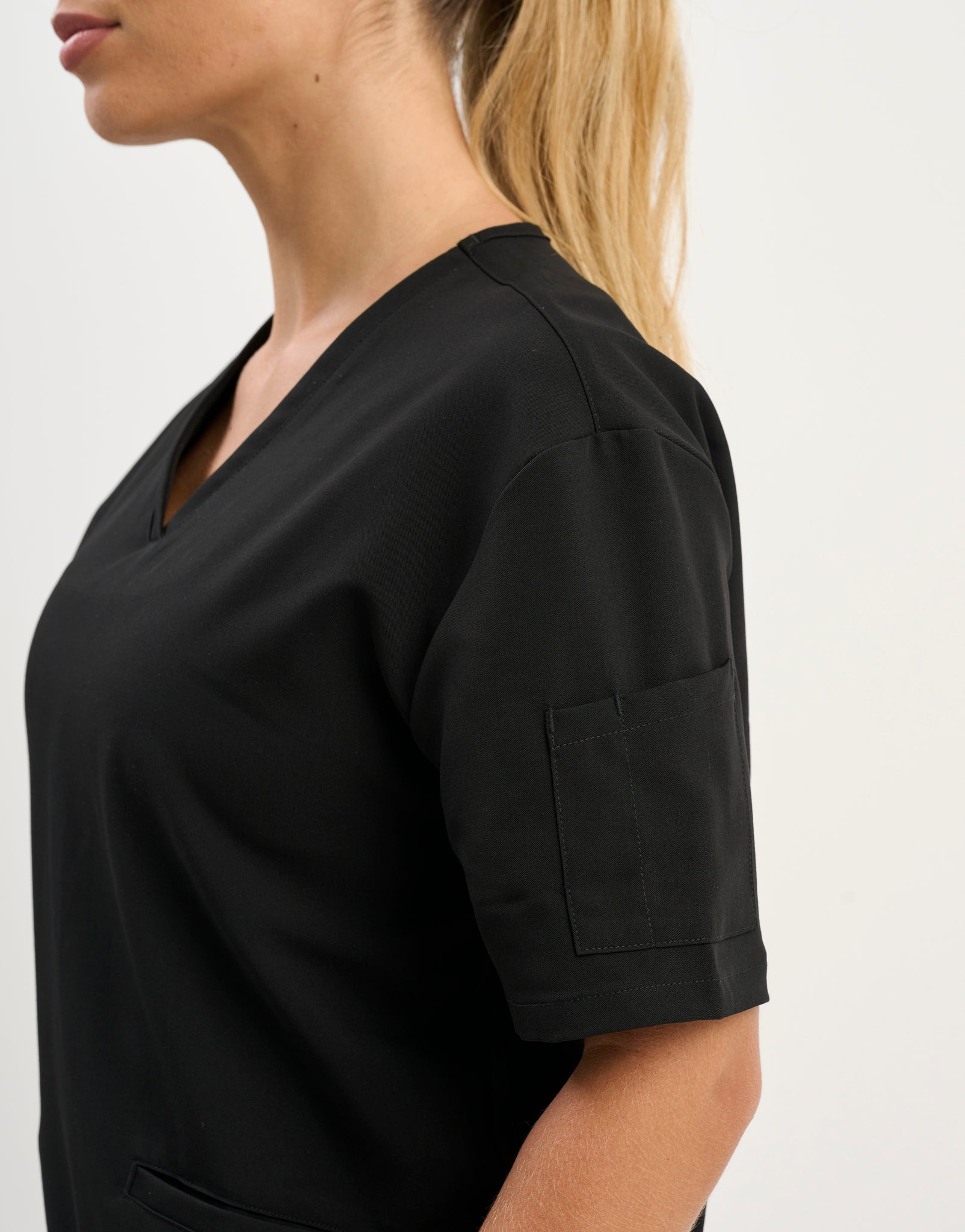 Aspire V Neck Scrub Top - Black