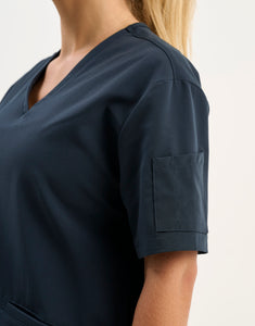 Aspire V Neck Scrub Top - Midnight Navy