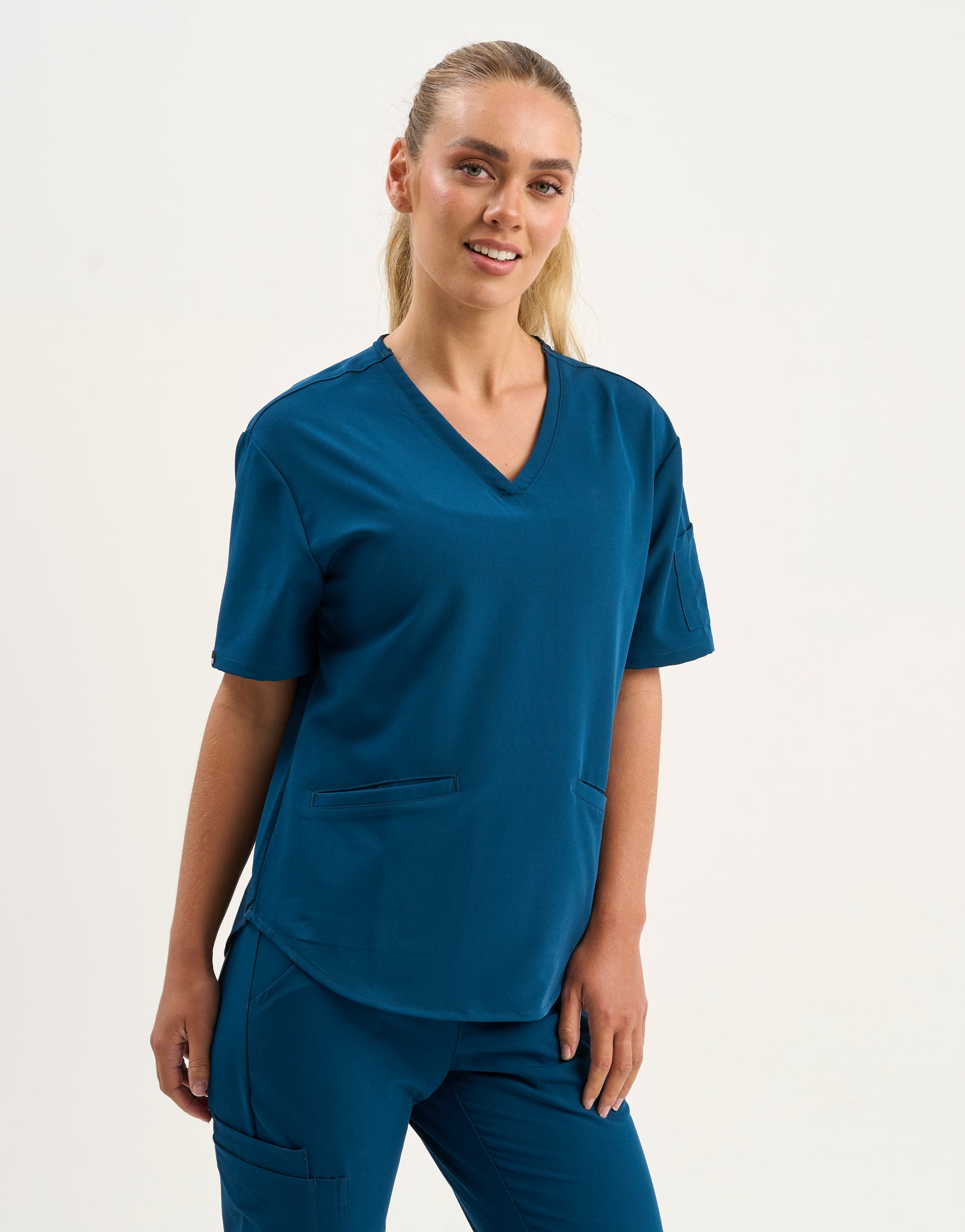 Aspire V Neck Scrub Top - Gibraltar Blue