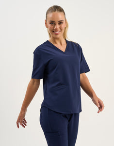 Aspire V Neck Scrub Top - True Navy