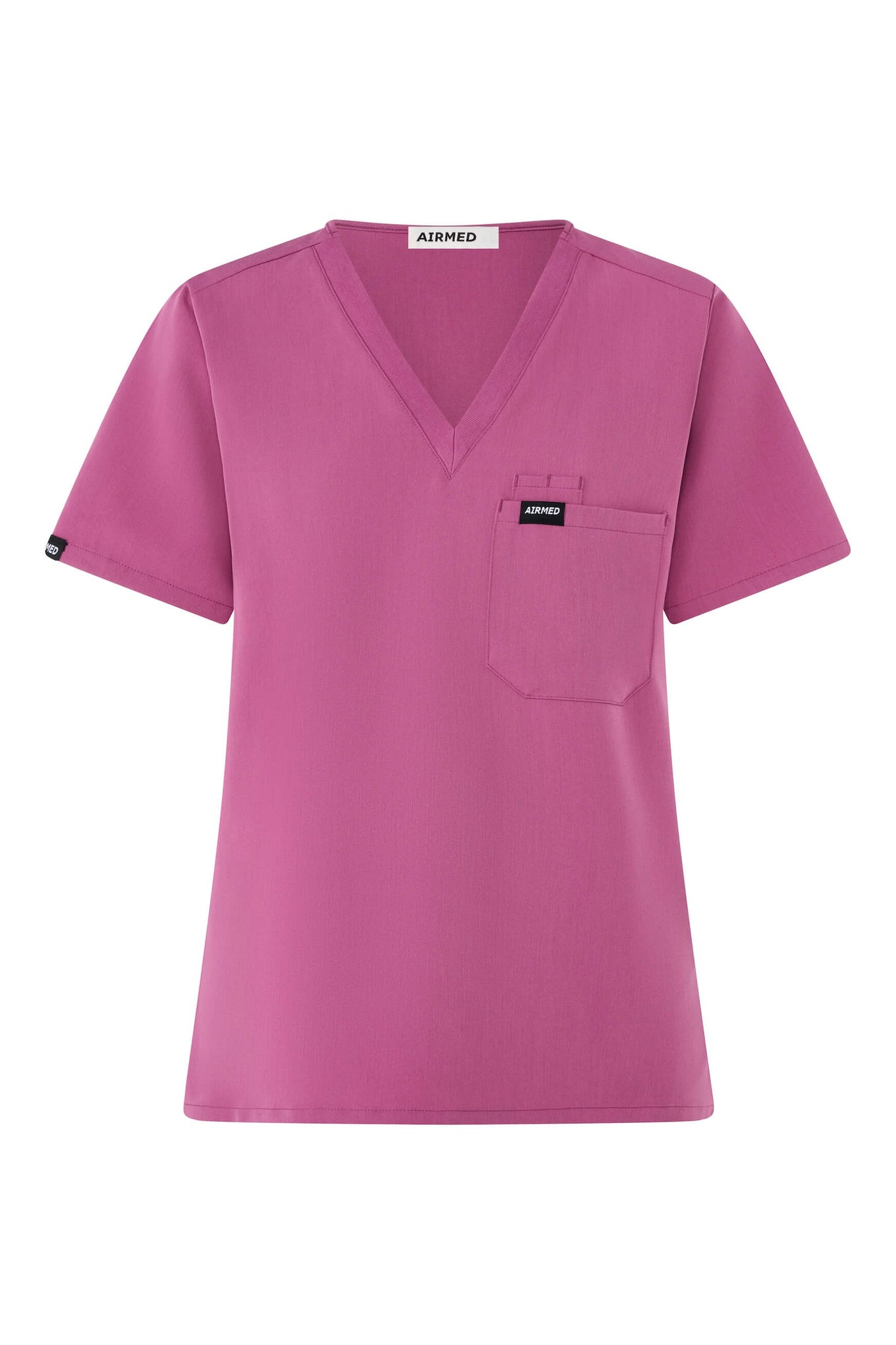 Essential One Pocket V Neck Scrub Top - Red Violet