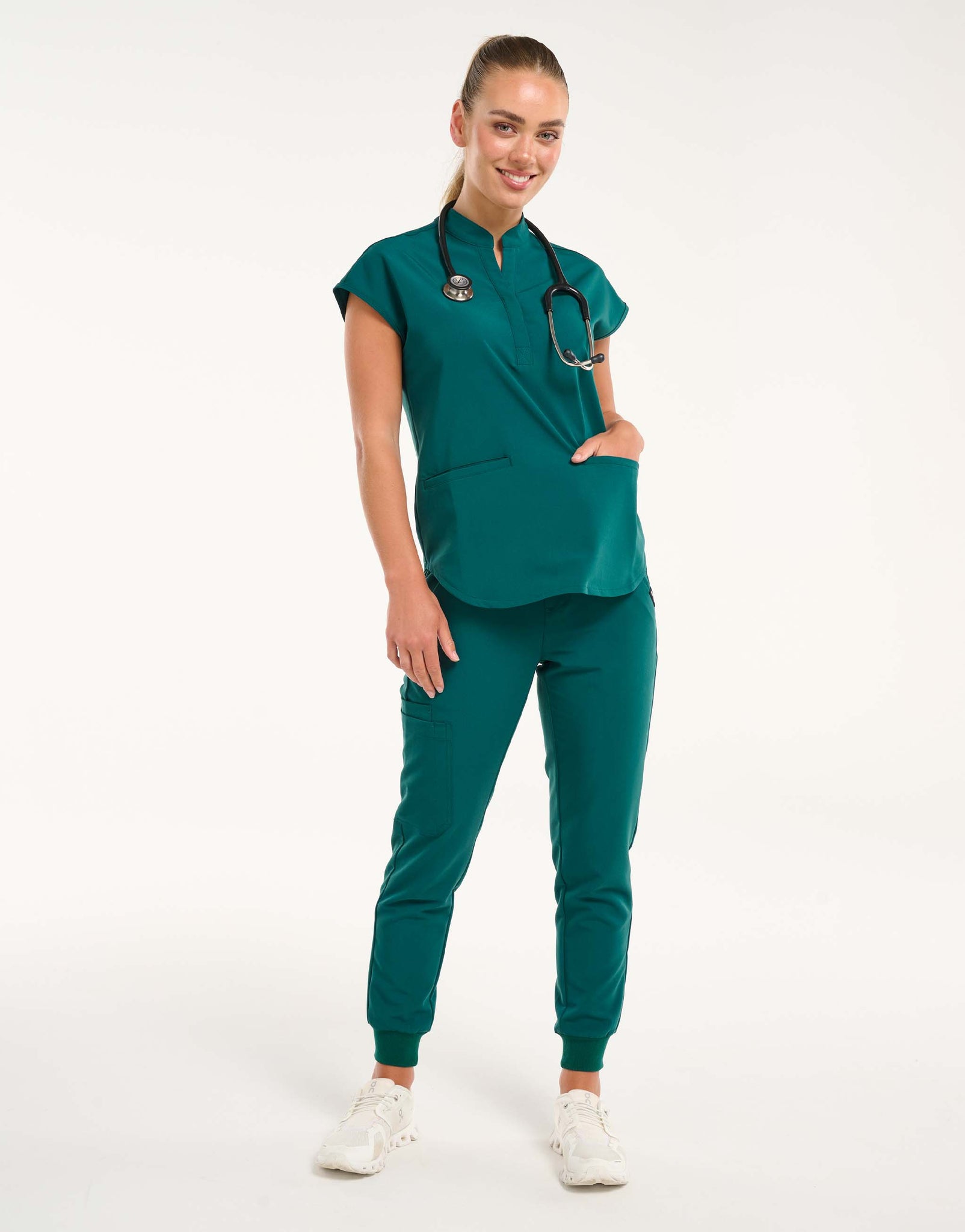 Apollo Scrub Top - Harbour Green