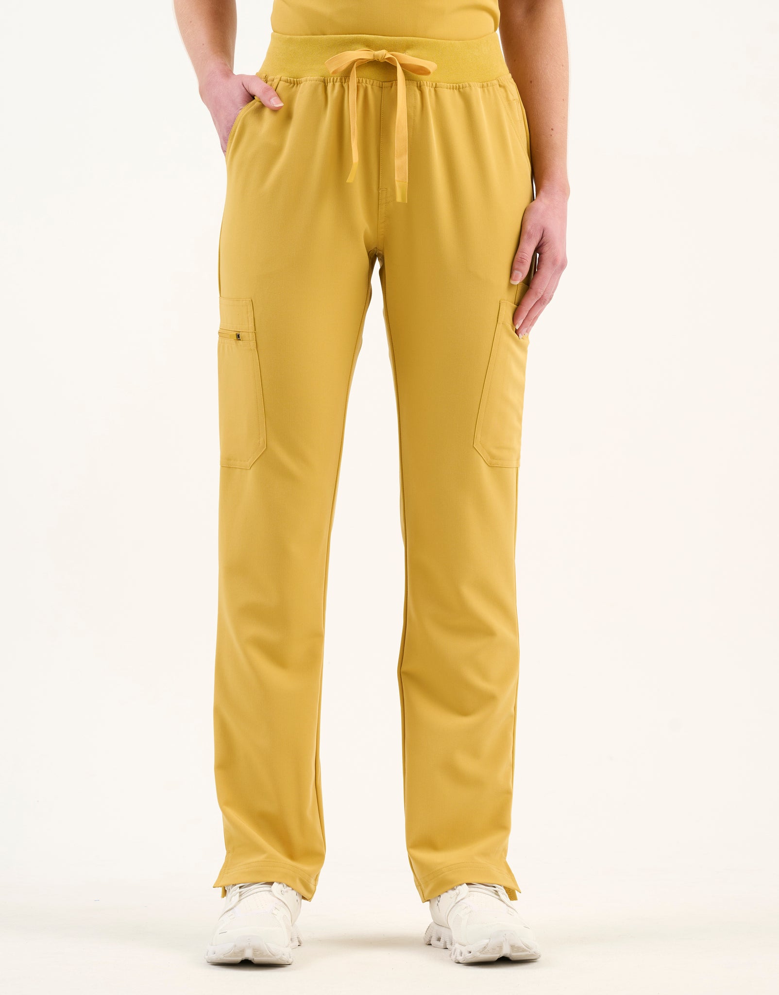 Essential Multi-Pocket Scrub Pants - Yellow Gold