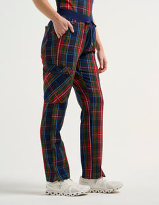 Essential Multi-Pocket Scrub Pants - Christmas Blue Tartan