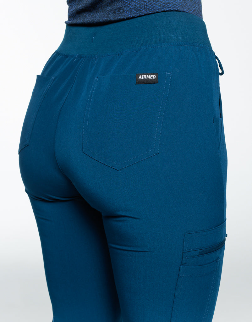 Essential Flare Scrub Pants - Gibraltar Blue