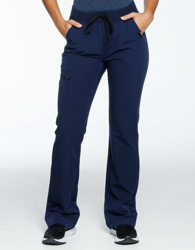 Essential Flare Scrub Pants - True Navy