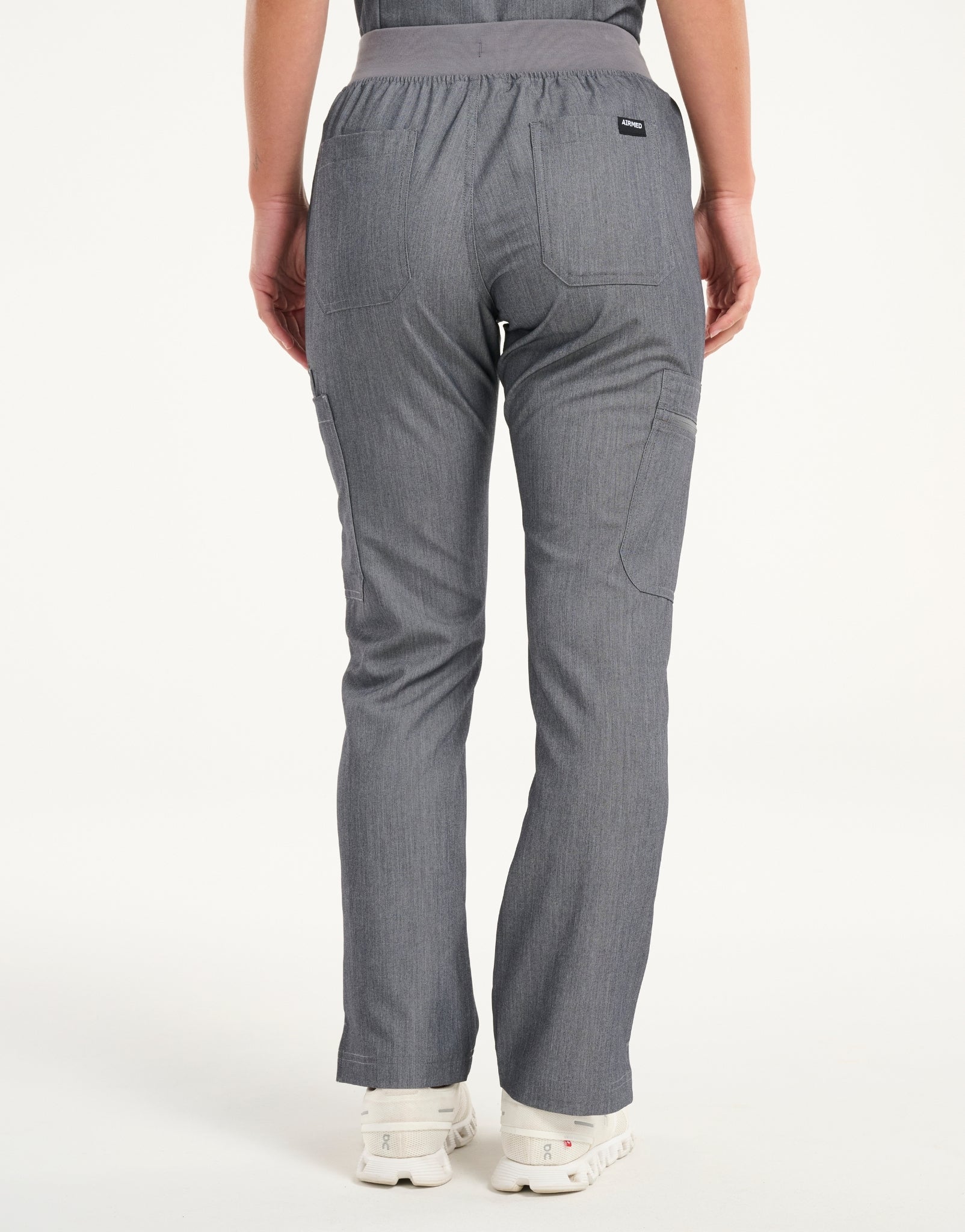 Essential Multi-Pocket Scrub Pants - Heather Grey