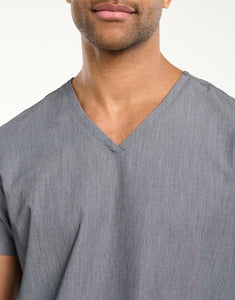 Aspire V Neck Scrub Top - Heather Grey