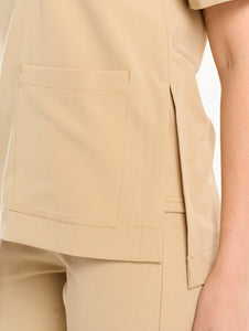 Essential Crewneck Scrub Top - Warm Sand