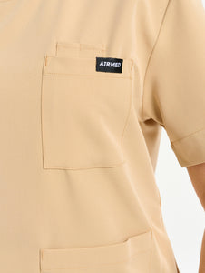 Essential Crewneck Scrub Top - Warm Sand