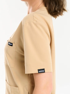 Essential Crewneck Scrub Top - Warm Sand