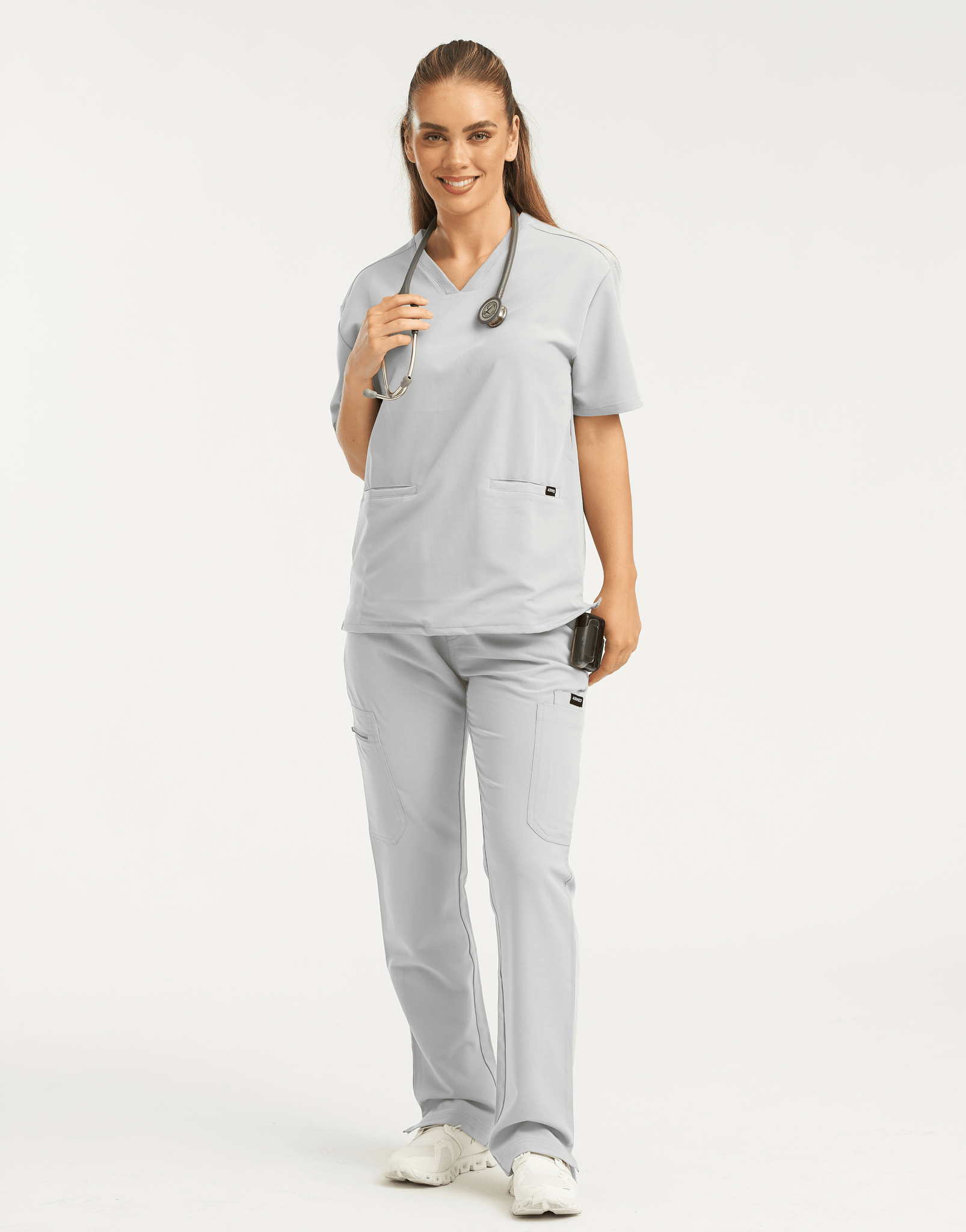 Essential V Neck Scrub Top - Tail Light