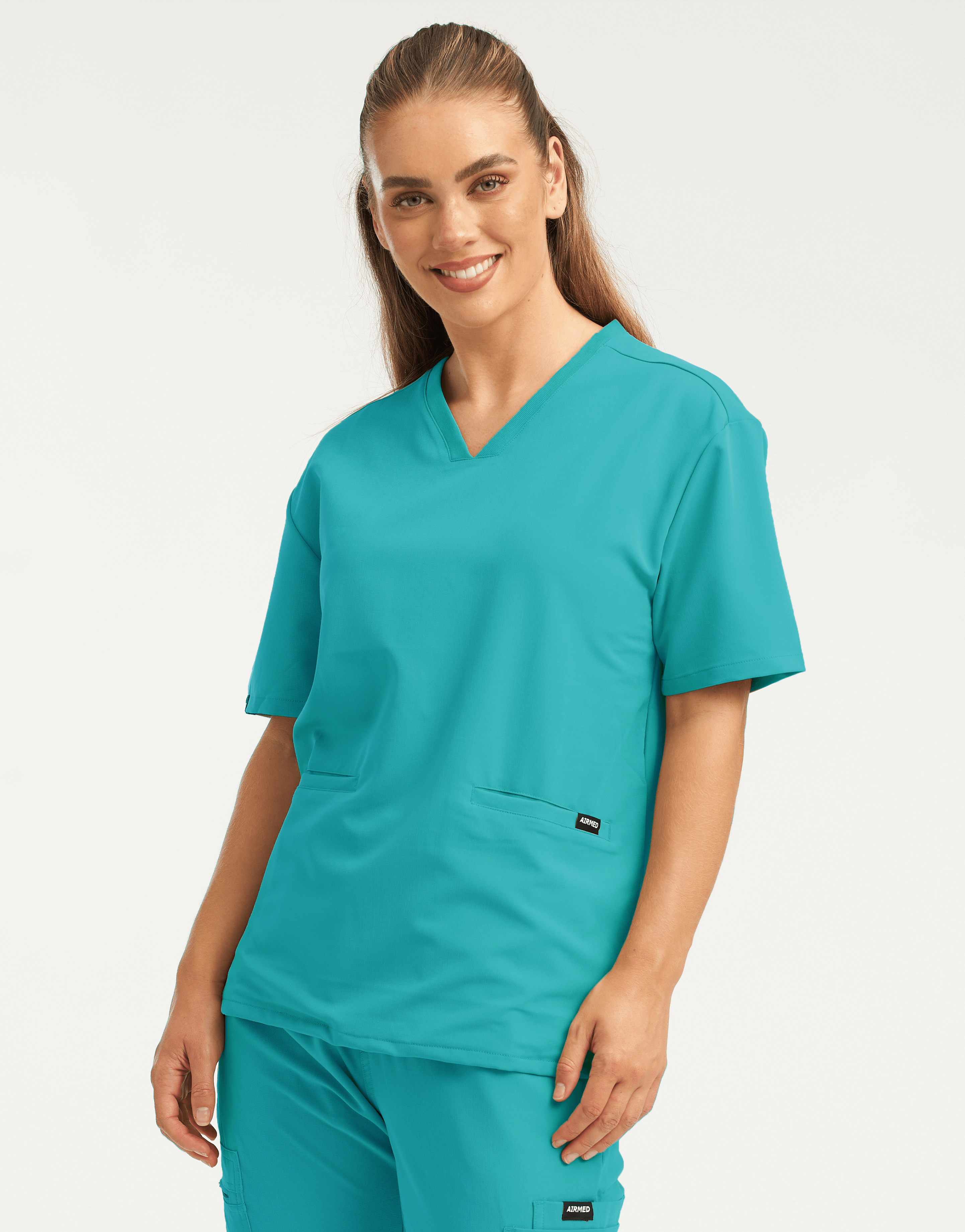 Essential V Neck Scrub Top - Sydney Teal